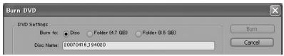 SANYO VPC-E1 - Click the [Burn DVD] button. - 1