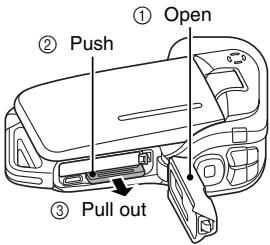 SANYO VPC-E1 - Close the battery/card compartment cover. - 1