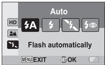 SANYO VPC-HD2000EX - Display the SIMPLE Mode Recording Menu (page 49), select the flash setting, and press the SET button. - 1