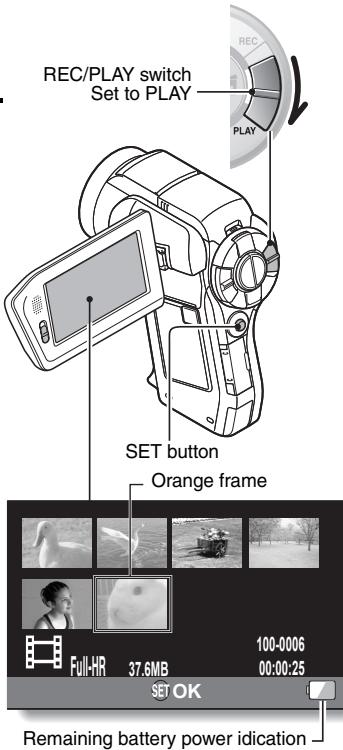 SANYO VPC-HD2000GX - Select the image to play back. - 1