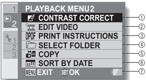 SANYO VPC-HD2000GX - NORMAL Mode Playback Menu - 2