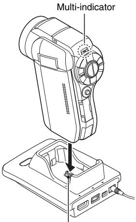 SANYO VPC-HD2000GX - Close the camera's monitor unit, and set the camera in the docking station. - 1