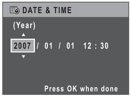 SANYO VPC-S750 - Date and Time - 1