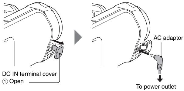 SANYO VPC-SH1BK - Connect the AC adaptor to the camera. - 1