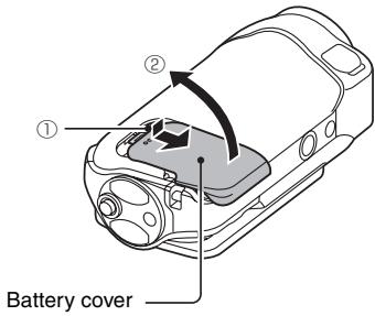 SANYO VPC-SH1PX - Open the battery cover. - 1