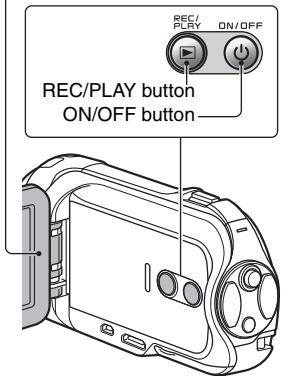 SANYO VPC-SH1PX - Open the monitor unit, and press the ON/OFF button for at least 1 second. - 1