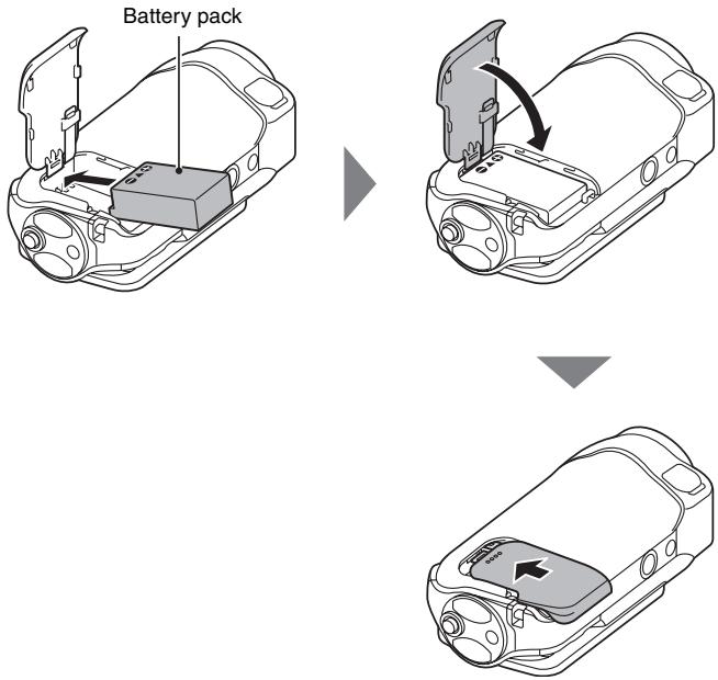 SANYO VPC-SH1PX - Insert the battery pack, then replace the battery cover. - 1