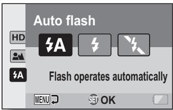 SANYO VPC-SH1R - Display the SIMPLE Mode Recording Menu (page 28), select the flash setting, and press the SET button. - 1