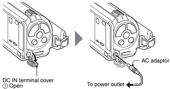 SANYO VPC-TH1GX - Connect the AC adaptor to the camera. - 1