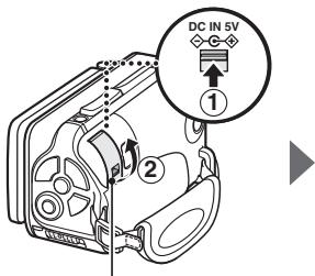 SANYO VPC-WH1EX - Connect the AC adaptor to the camera. - 1
