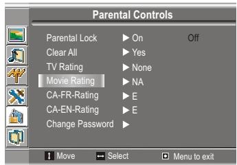 SANYO AVL-193 - Adjusting the TV Rating - 1
