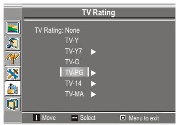 SANYO AVL-193 - Adjusting the TV Rating - 5
