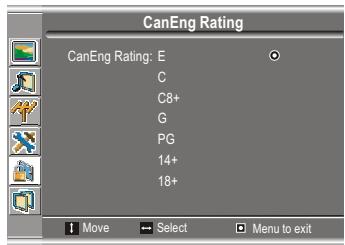 SANYO AVL-193 - Adjusting Canadian English Rating - 1