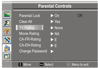 SANYO AVL-193 - Adjusting the TV Rating - 3