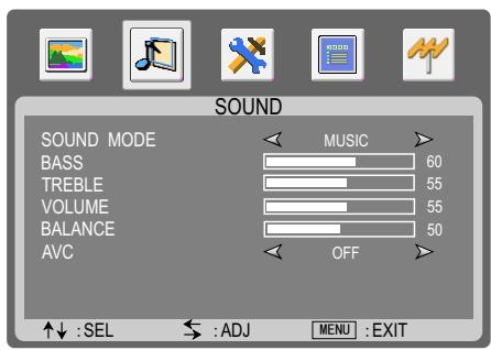 SANYO AVL-2610 - Customizing the Sound - 1