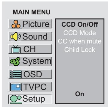 SANYO AVL-408 - Setting CC When Mute - 1