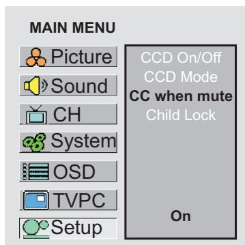 SANYO AVL-408 - Setting CC When Mute - 3