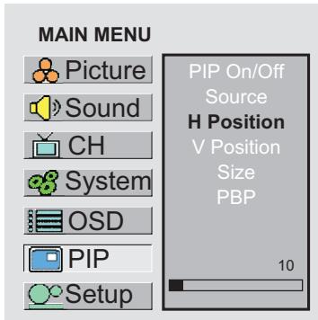 SANYO AVL-408 - Changing the Position of the PIP Frame - 1