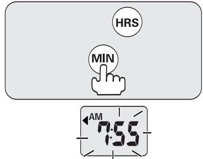 SANYO ECJ-E35S - Press the HRS or MIN button until the time display begins to flash. - 1