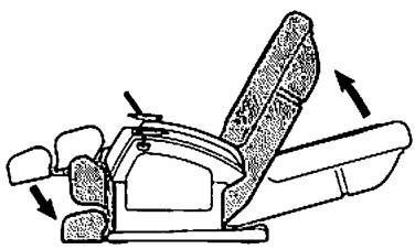 SANYO HEC-DR3000 - Raise the Back rest by pressing the Reclining button. Lower the foot rest. - 1