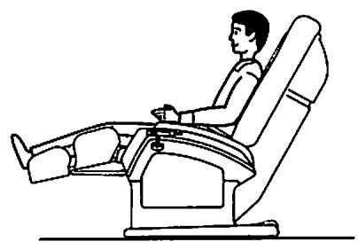 SANYO HEC-DR3000 - Adjust the position of back rest and foot rest. (See page 12). - 1