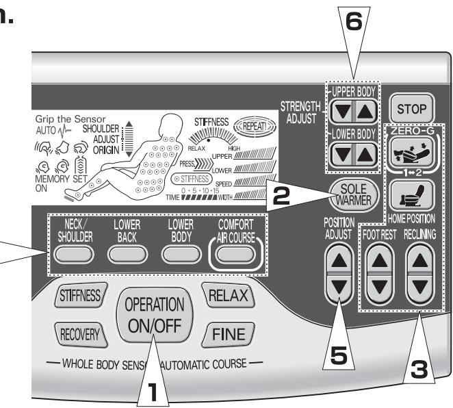 SANYO HEC-DR7750 - Turn the sole warmer on or off. - 1