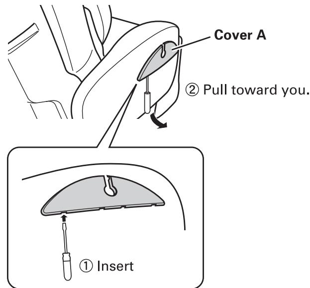 SANYO HEC-DR7750 - Remove the cover of the right-hand side of the arm rest. - 1