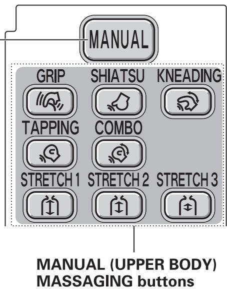 SANYO HEC-DR7750 - Press the desired MANUAL (UPPER BODY) MASSAGING button. - 1