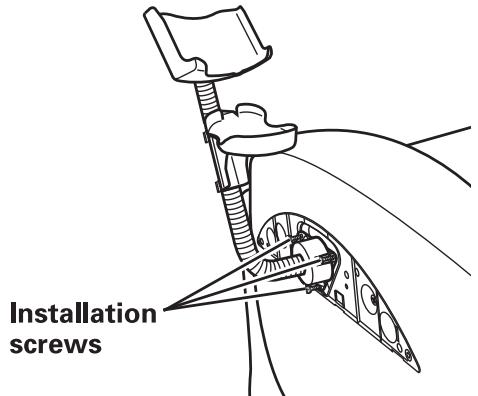 SANYO HEC-DR7750 - Secure the stand on the left-hand side of the arm rest, using the installation screws (3 screws). - 1