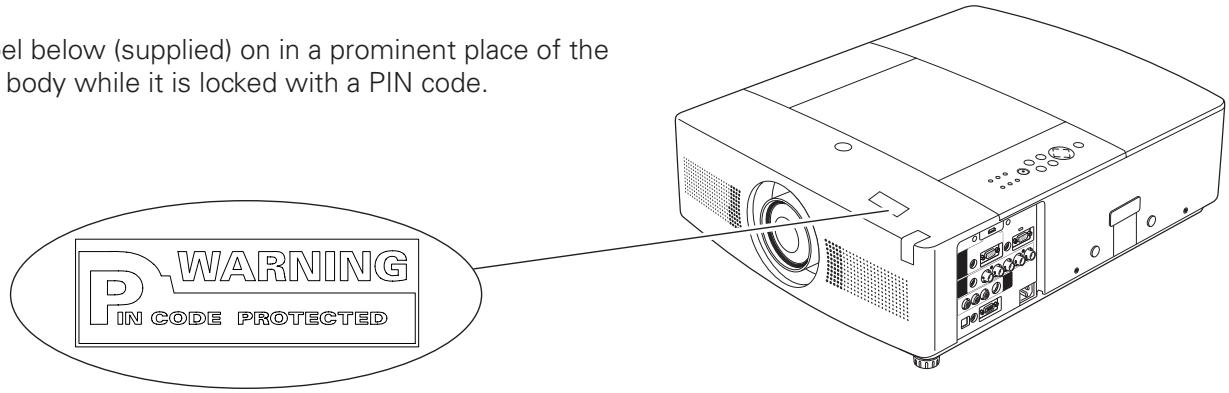 SANYO PLC-WTC500AL - PIN Code Number Memo - 3