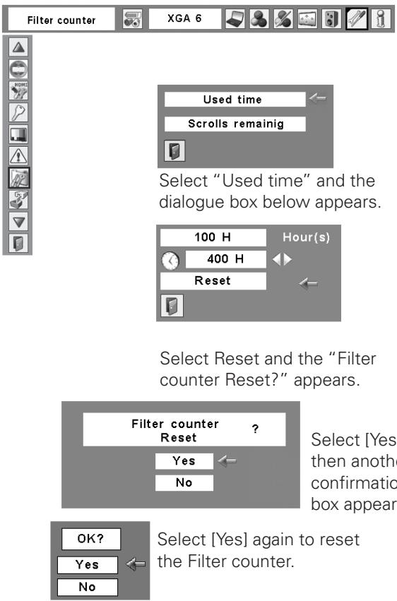 SANYO PLC-WTC500AL - Resetting the Scroll Counter - 1