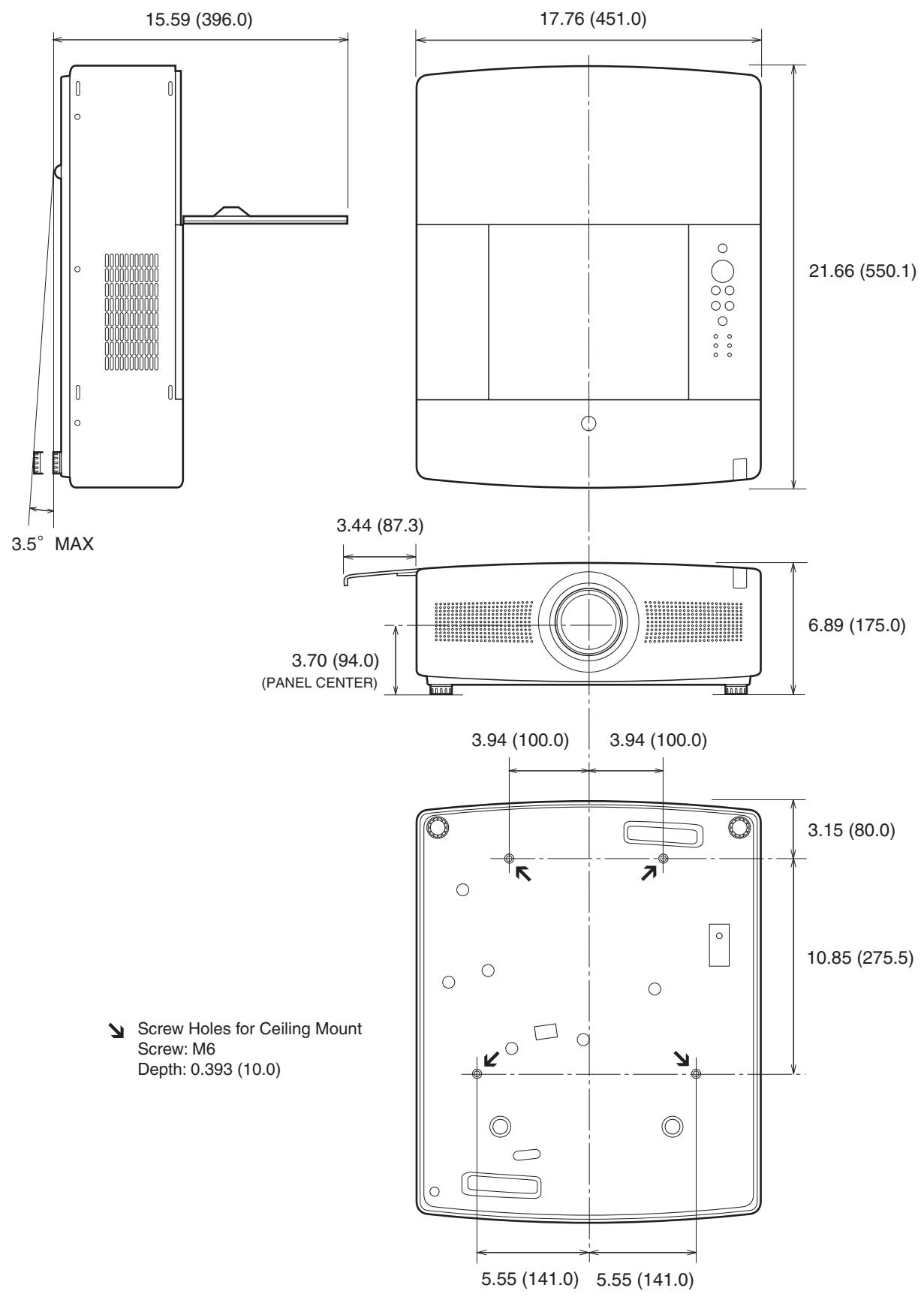 SANYO PLC-WTC500AL - Dimensions - 1