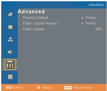 SANYO PLC-WXU10N - Advanced (Computer / Video Mode) - 1