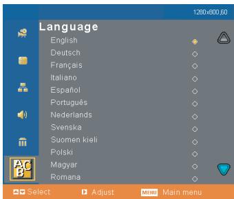 SANYO PLC-WXU10N - Language (Computer / Video Mode) - 1