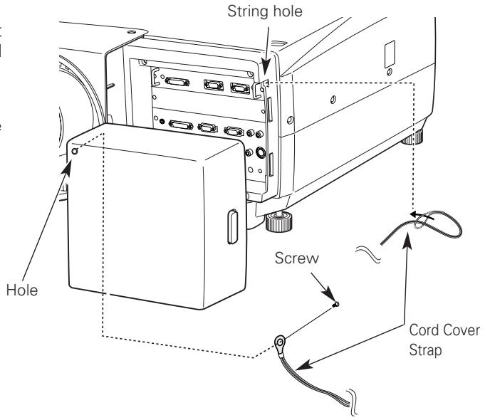 SANYO PLC-XF60 - Attaching the Cord Cover Strap - 1