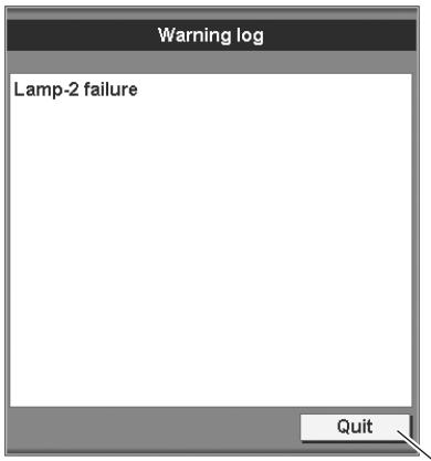 SANYO PLC-XF60 - Warning log - 1