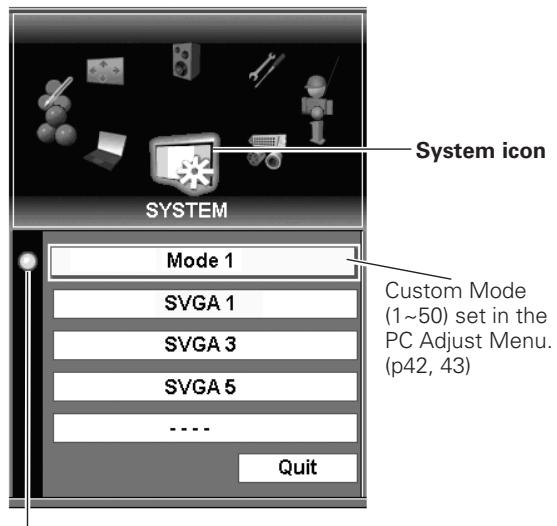 SANYO PLC-XF60 - Selecting PC System Manually - 1