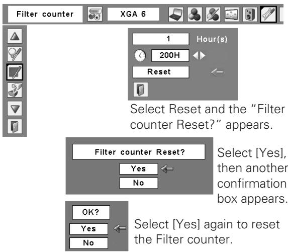SANYO PLC-XT20/L - Resetting the Filter Counter - 1