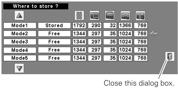 SANYO PLC-XT20/L - To store the adjusted data - 1