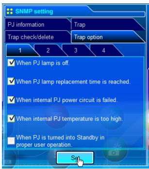 SANYO PLC-XT35 - Check and delete the trap address - 1