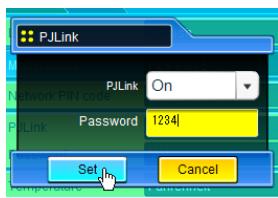 SANYO PLC-XT35 - PJLink and password setting - 1