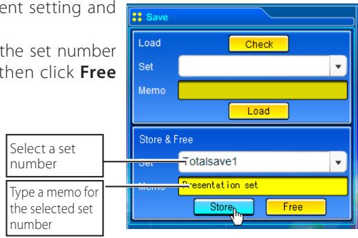 SANYO PLC-XT35 - Store/free the settings - 1