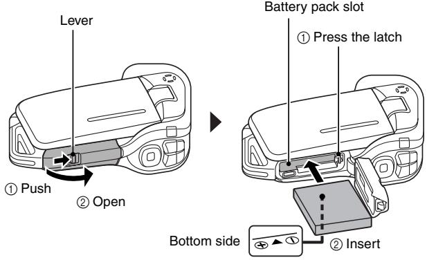SANYO VPC-CA9 - Insert the battery pack. - 1