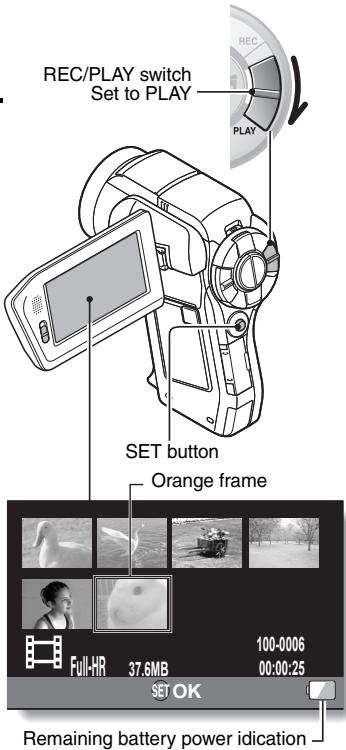 SANYO VPC-HD2000ABK - Select the image to play back. - 1