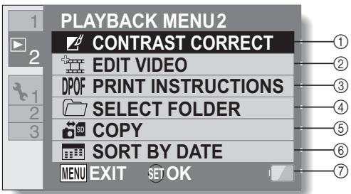 SANYO VPC-HD2000ABK - NORMAL Mode Playback Menu - 2