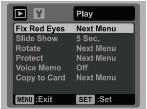 SANYO VPC-S1085 - Playback Menu - 1