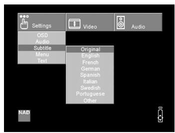 NAD S570 - SELECTING LANGUAGES - 3