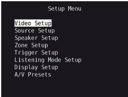 NAD T175 - MENU DE CONFIGURATION (SETUP MENU) - 1