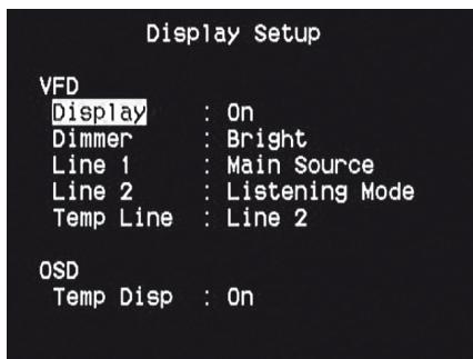 NAD T175 - CONFIGURATION DE L'AFFICHAGE (DISPLAY SETUP) - 1