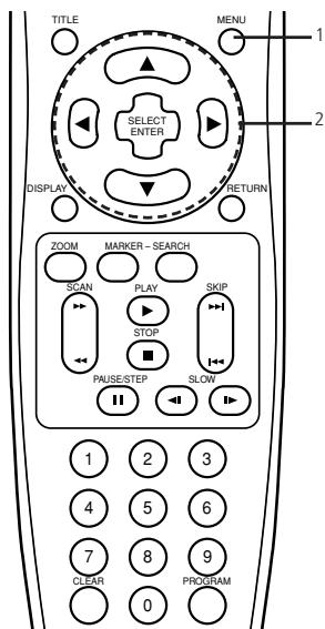 NAD T532 - Press MENU during play. - 3